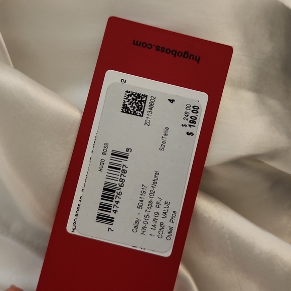 NWT Hugo Boss White Sleeveless Blouse US4 - Picture 3 of 4